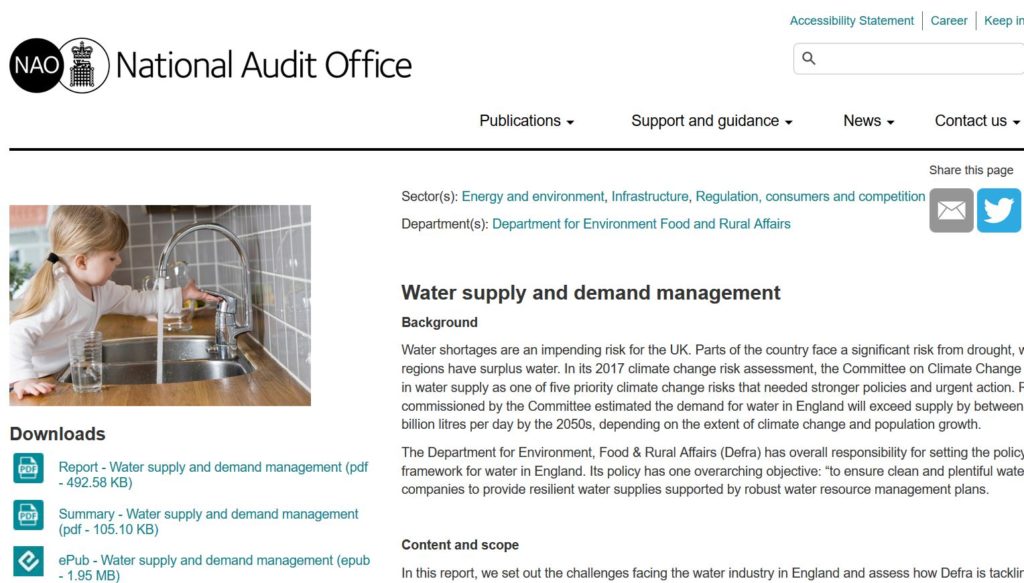NAO Water Supply Report